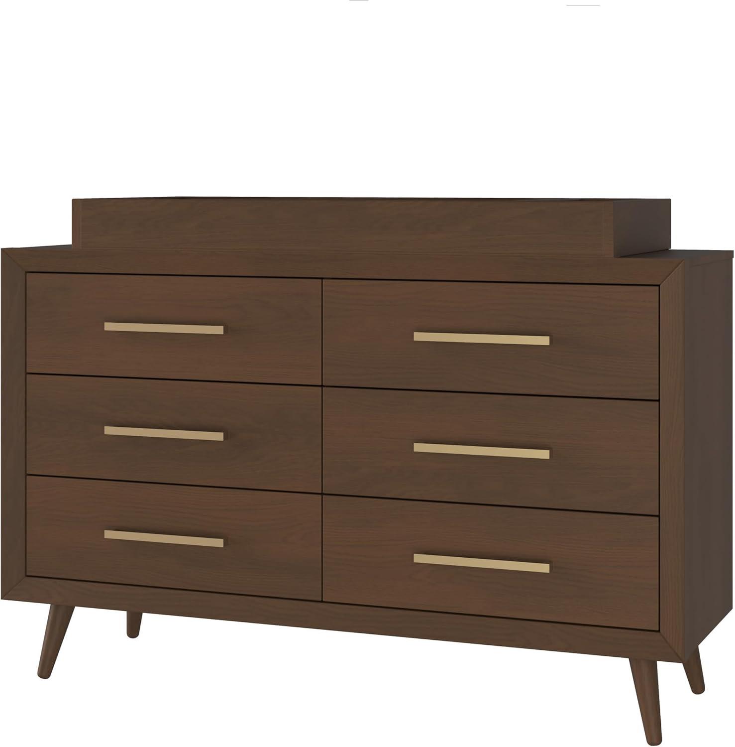 imageChild Craft 6Drawer Cranbrook Double Dresser for Nursery or Bedroom Plenty of Storage AntiTip Kit Included to Prevent Tipping NonToxic Baby Safe Finish Lunar GrayToasted Chestnut Brown