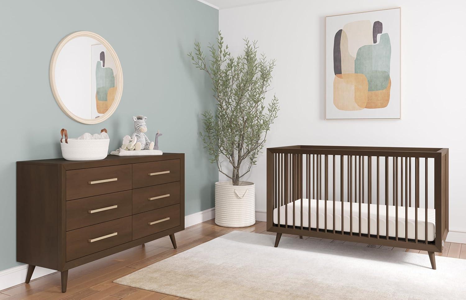 imageChild Craft 6Drawer Cranbrook Double Dresser for Nursery or Bedroom Plenty of Storage AntiTip Kit Included to Prevent Tipping NonToxic Baby Safe Finish Lunar GrayToasted Chestnut Brown