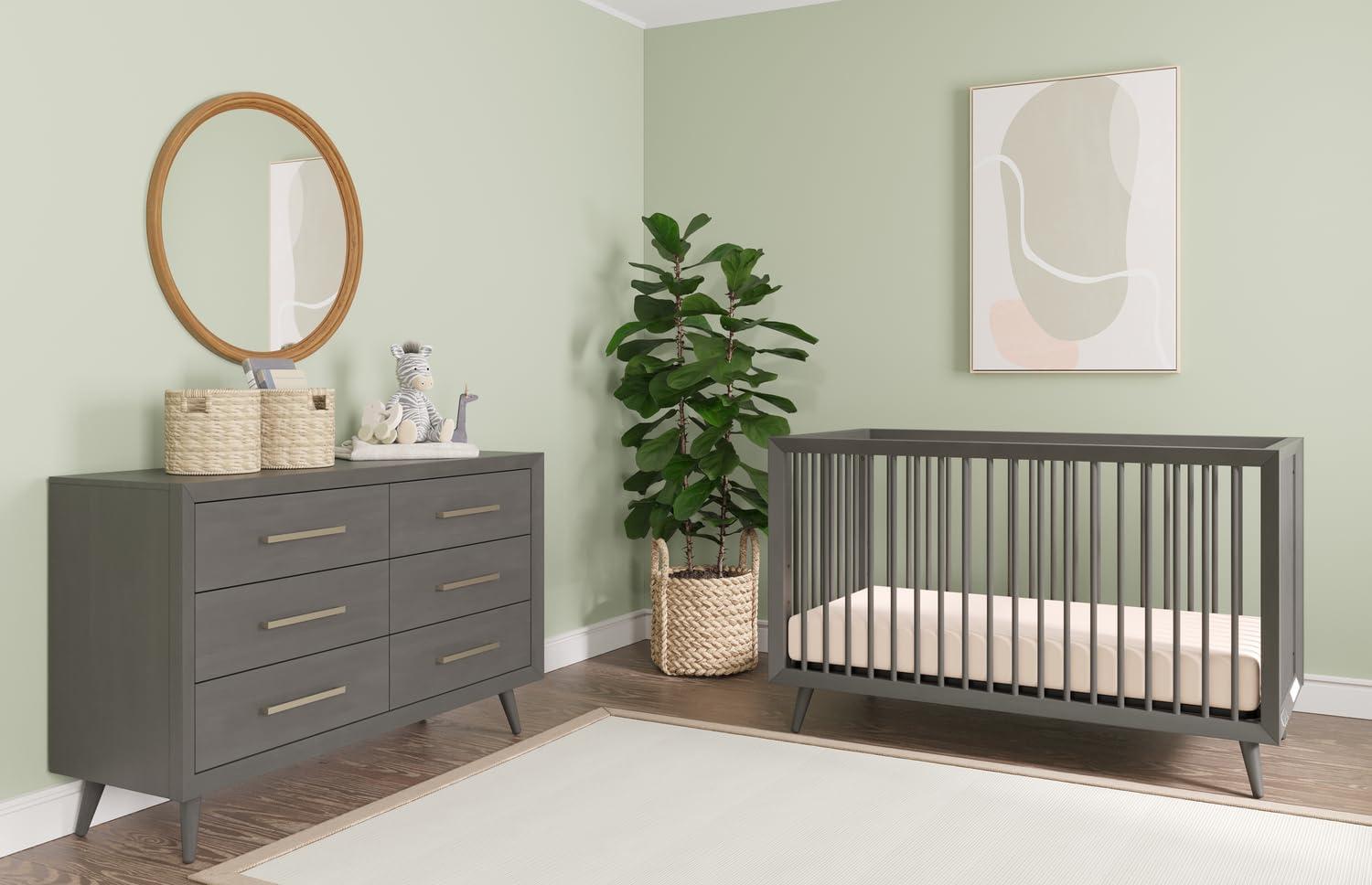 imageChild Craft 6Drawer Cranbrook Double Dresser for Nursery or Bedroom Plenty of Storage AntiTip Kit Included to Prevent Tipping NonToxic Baby Safe Finish Lunar GrayLunar Gray