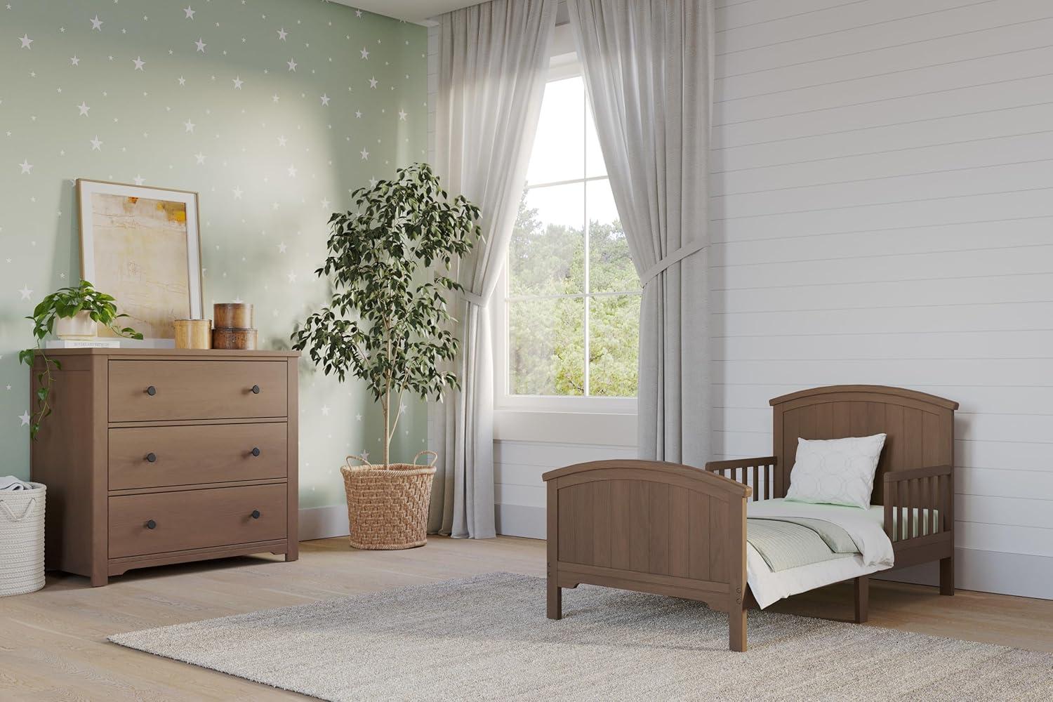 imageChild Craft Harmony 3 Drawer Dresser with Removable Changing Table Topper for Nursery or Bedroom Plenty of Storage AntiTip Kit Included to Prevent Tipping NonToxic Baby Safe Finish Matte WhiteDusty Heather