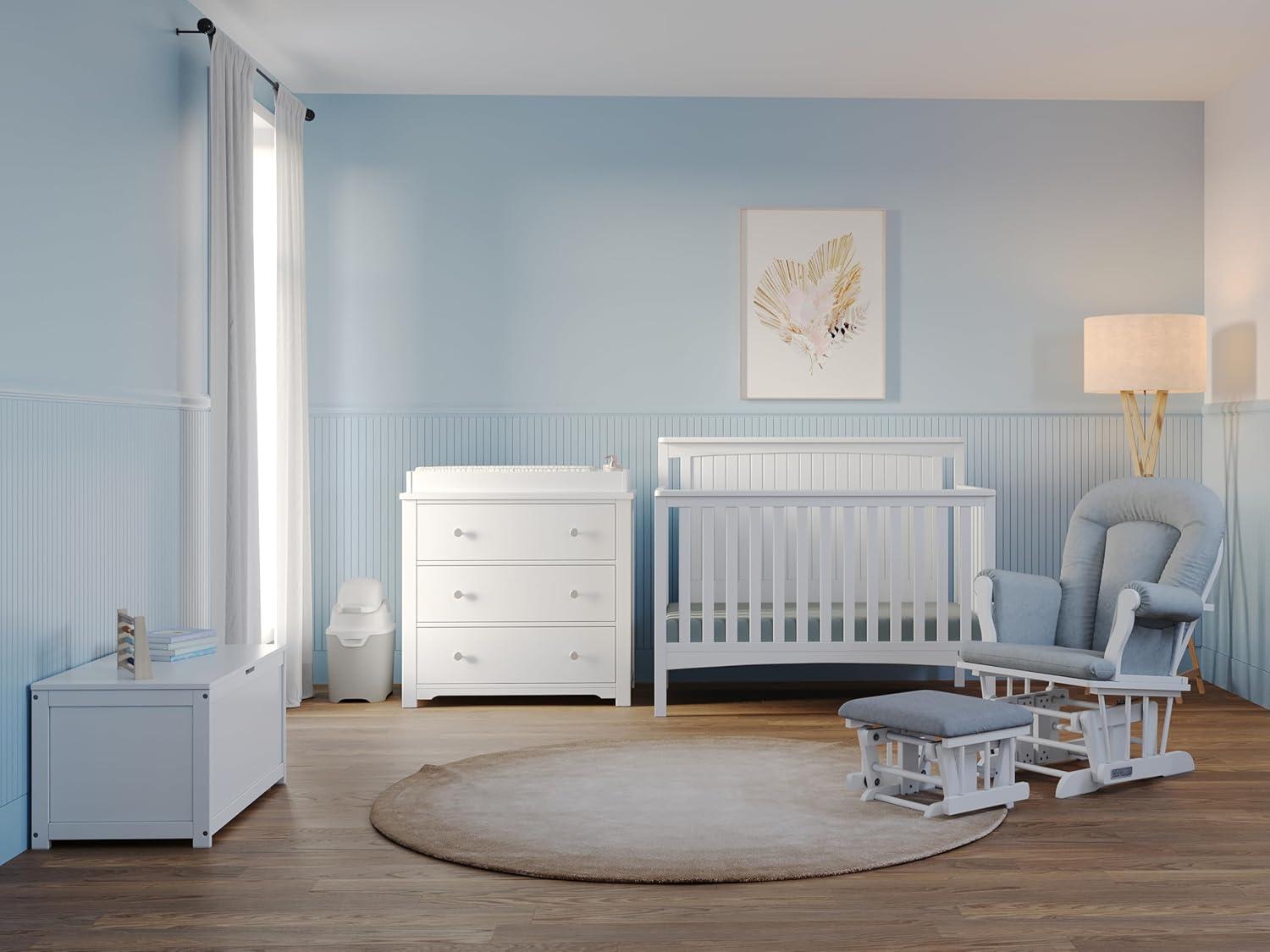 imageChild Craft Harmony 3 Drawer Dresser with Removable Changing Table Topper for Nursery or Bedroom Plenty of Storage AntiTip Kit Included to Prevent Tipping NonToxic Baby Safe Finish Matte WhiteWhite