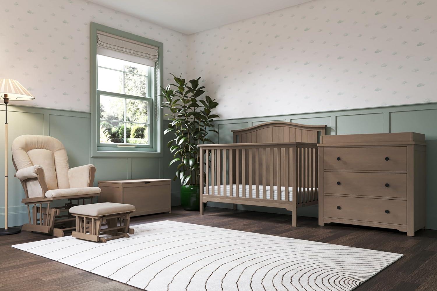 imageChild Craft Harmony 3 Drawer Dresser with Removable Changing Table Topper for Nursery or Bedroom Plenty of Storage AntiTip Kit Included to Prevent Tipping NonToxic Baby Safe Finish Matte WhiteDusty Heather