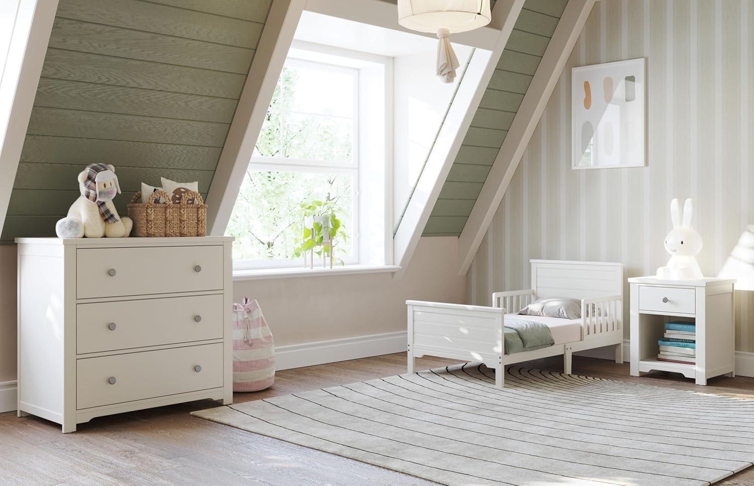 imageChild Craft Harmony 3 Drawer Dresser with Removable Changing Table Topper for Nursery or Bedroom Plenty of Storage AntiTip Kit Included to Prevent Tipping NonToxic Baby Safe Finish Matte WhiteBrushed Cotton