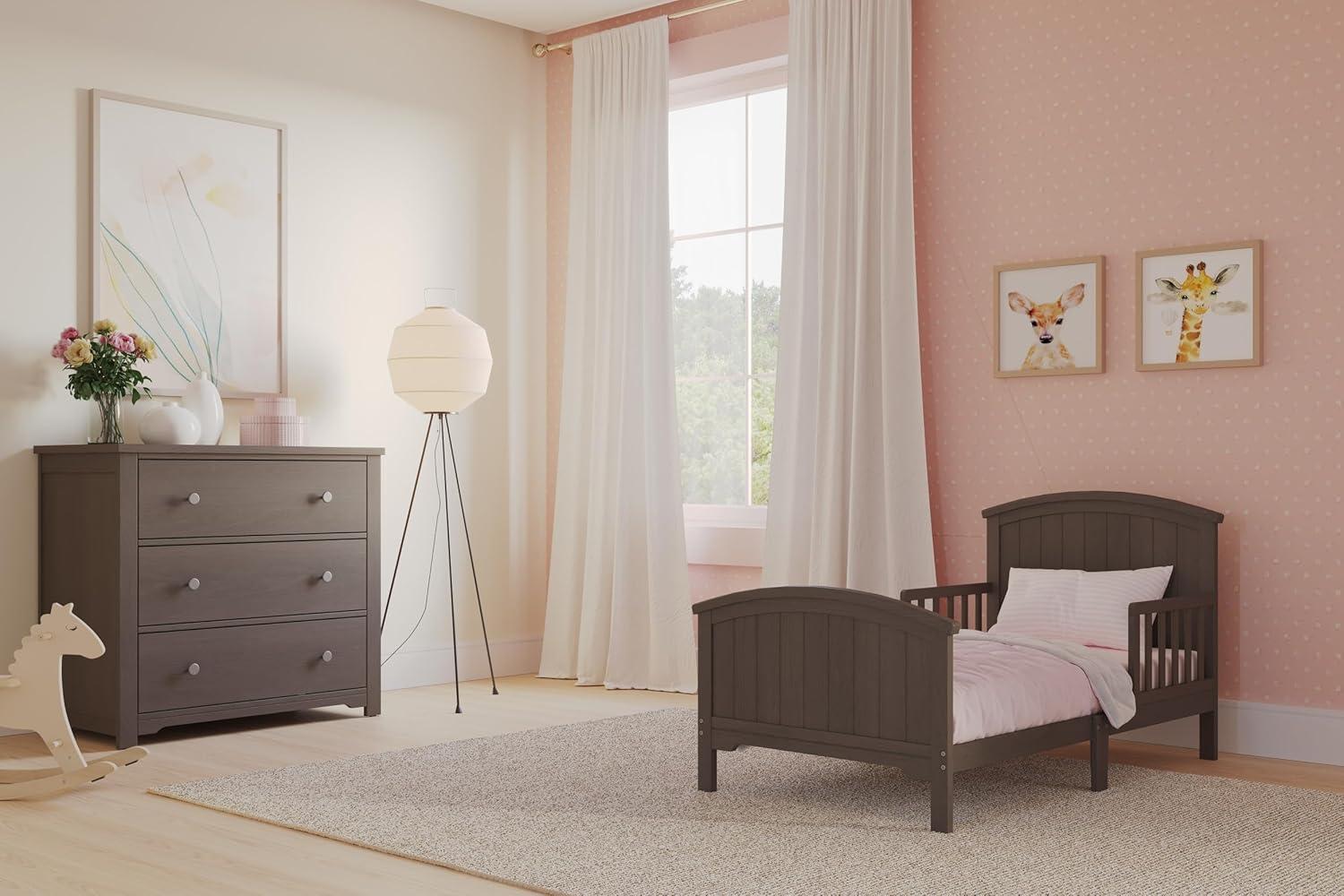 imageChild Craft Harmony 3 Drawer Dresser with Removable Changing Table Topper for Nursery or Bedroom Plenty of Storage AntiTip Kit Included to Prevent Tipping NonToxic Baby Safe Finish Matte WhiteDapper Gray