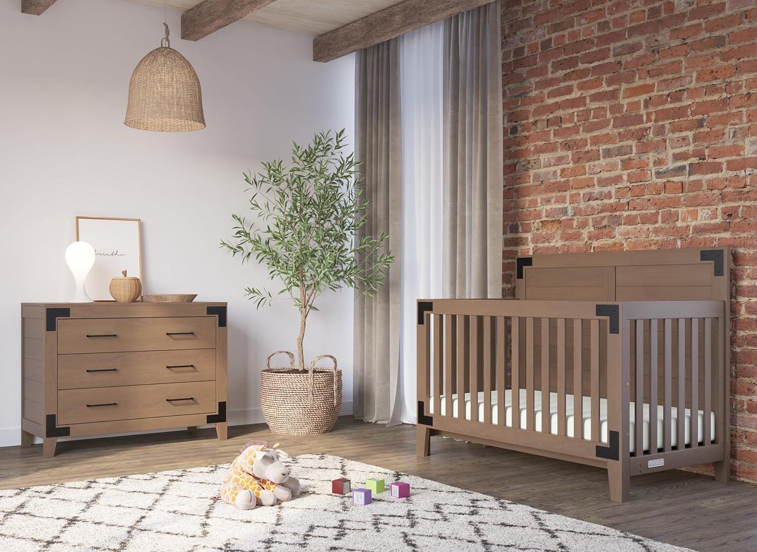 imageChild Craft Lucas 3 Drawer Dresser for Nursery or Bedroom Plenty of Storage AntiTip Kit Included to Prevent Tipping NonToxic Baby Safe Finish NutmegDusty Heather