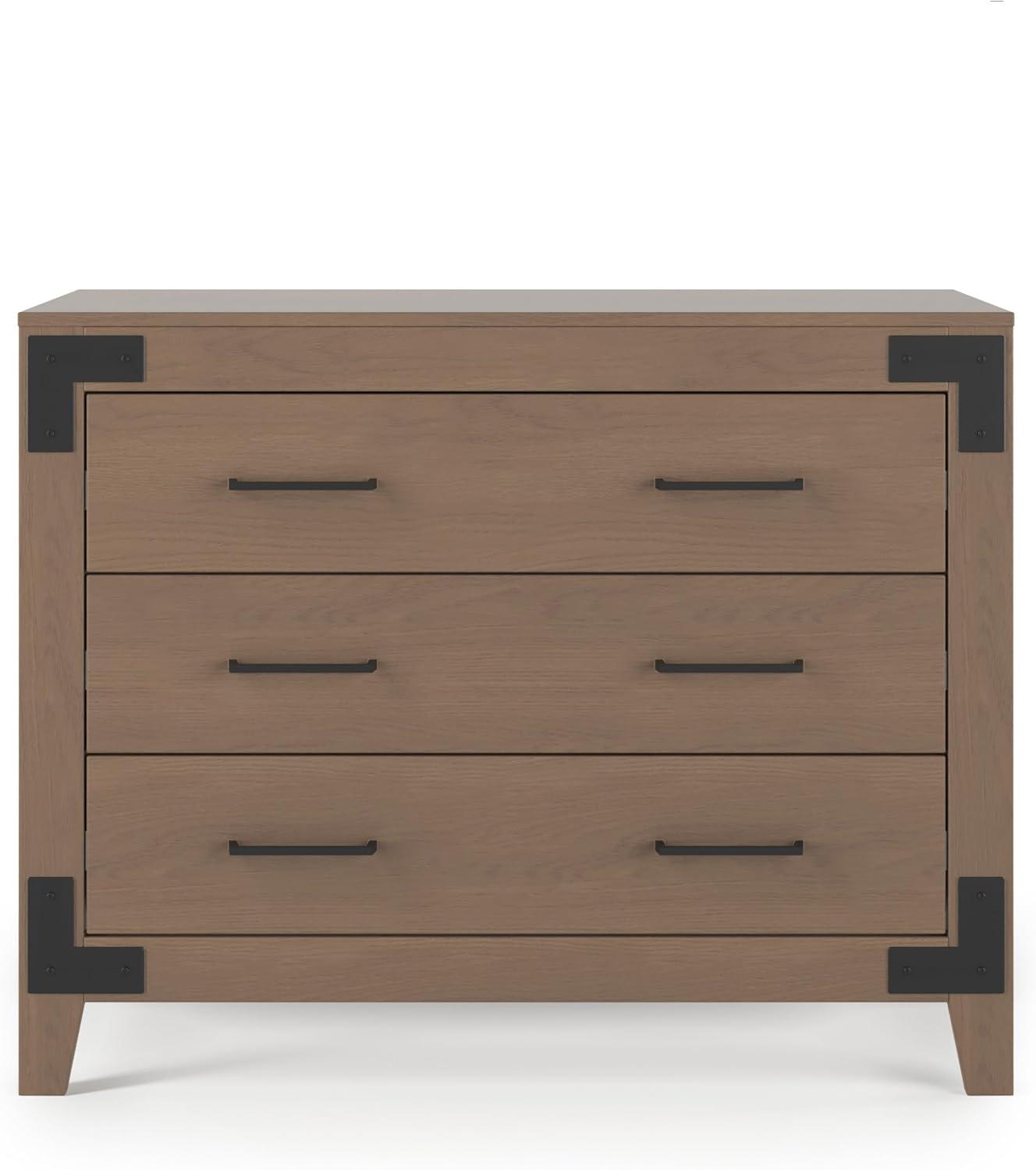 imageChild Craft Lucas 3 Drawer Dresser for Nursery or Bedroom Plenty of Storage AntiTip Kit Included to Prevent Tipping NonToxic Baby Safe Finish NutmegDusty Heather