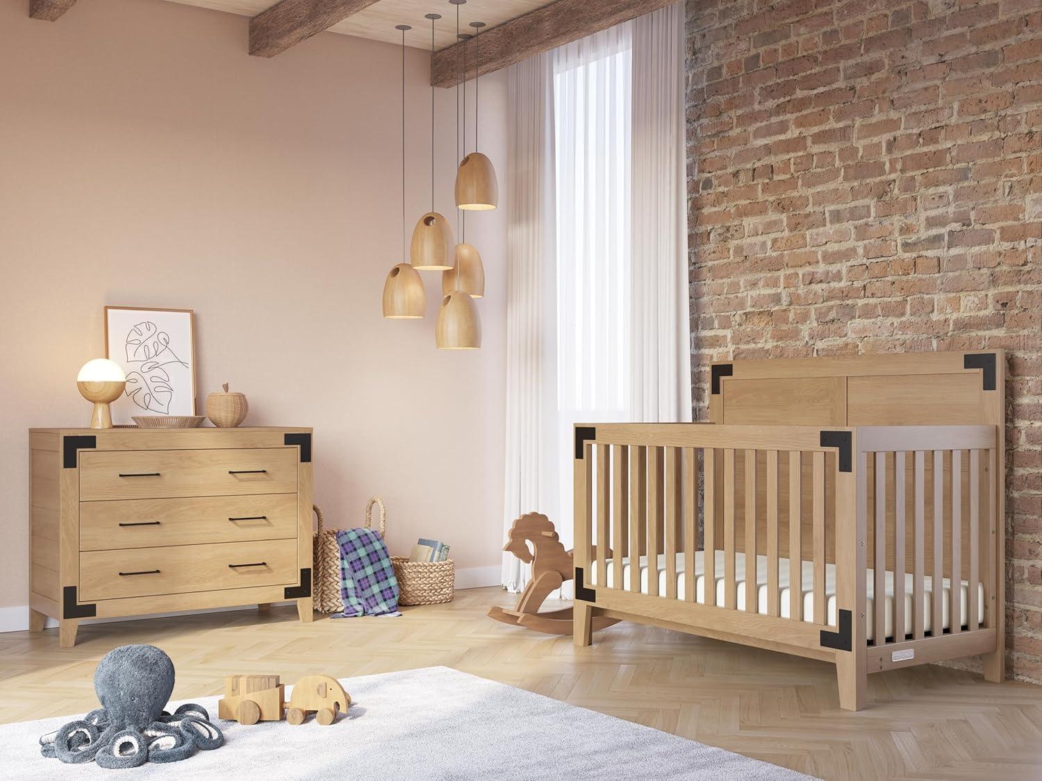imageChild Craft Lucas 3 Drawer Dresser for Nursery or Bedroom Plenty of Storage AntiTip Kit Included to Prevent Tipping NonToxic Baby Safe Finish NutmegNutmeg