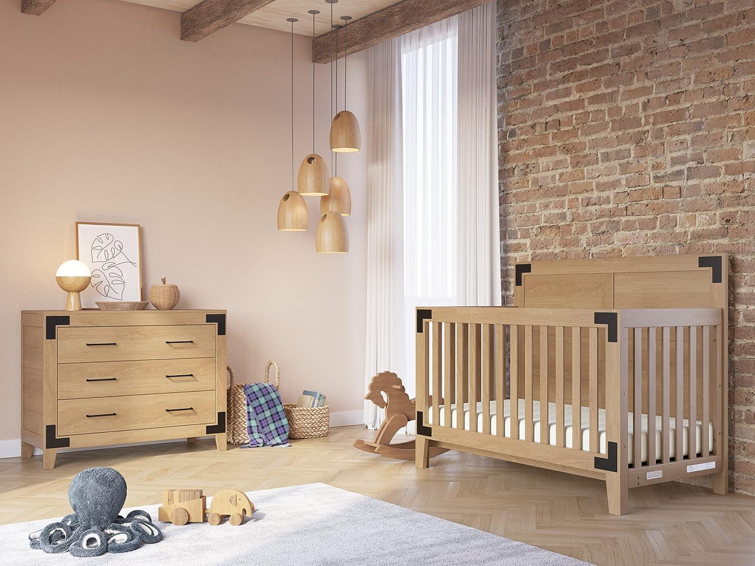 imageChild Craft Lucas 3 Drawer Dresser for Nursery or Bedroom Plenty of Storage AntiTip Kit Included to Prevent Tipping NonToxic Baby Safe Finish NutmegNutmeg