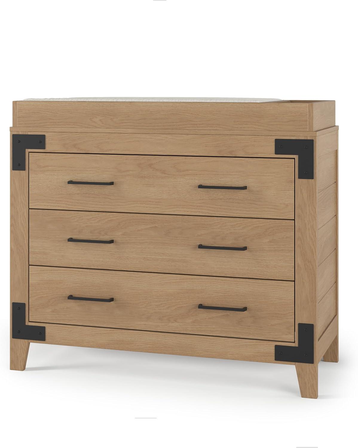 imageChild Craft Lucas 3 Drawer Dresser for Nursery or Bedroom Plenty of Storage AntiTip Kit Included to Prevent Tipping NonToxic Baby Safe Finish NutmegNutmeg