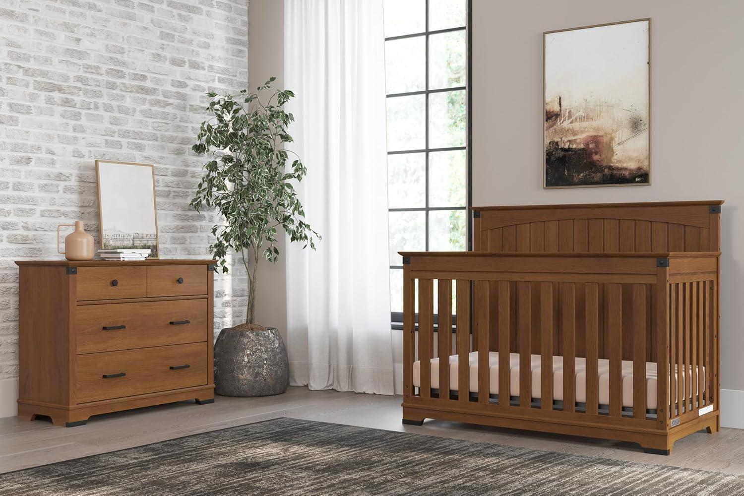 imageChild Craft Redmond 3 Drawer Dresser for Nursery or Bedroom Plenty of Storage AntiTip Kit Included to Prevent Tipping NonToxic Baby Safe Finish Dapper GrayBrown