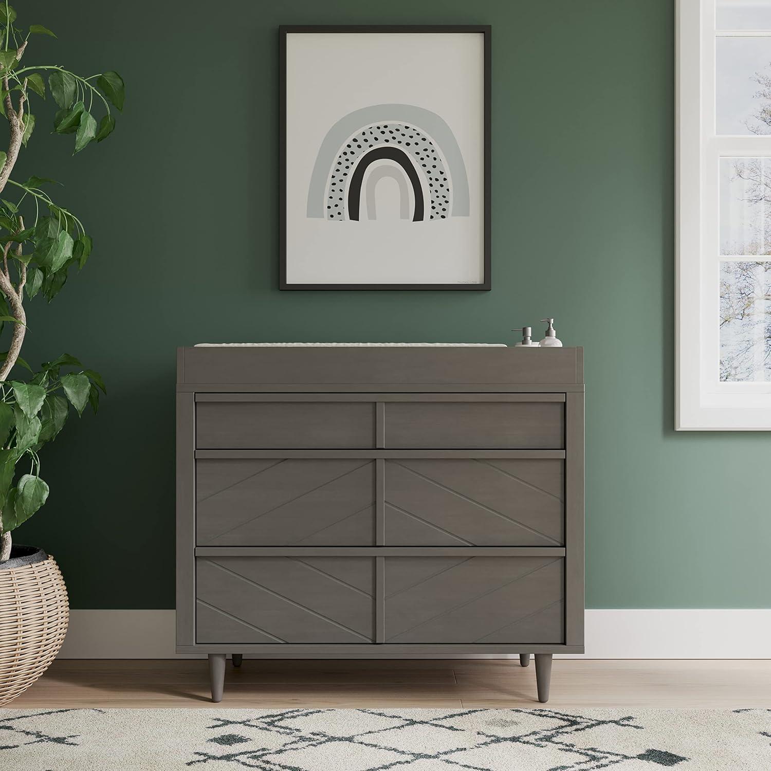 imageChild Craft Surrey Hill 3 Drawer Dresser forNursery or Bedroom Plenty of Storage AntiTip Kit Included to Prevent Tipping NonToxic Baby Safe Finish Toasted ChestnutLunar Gray