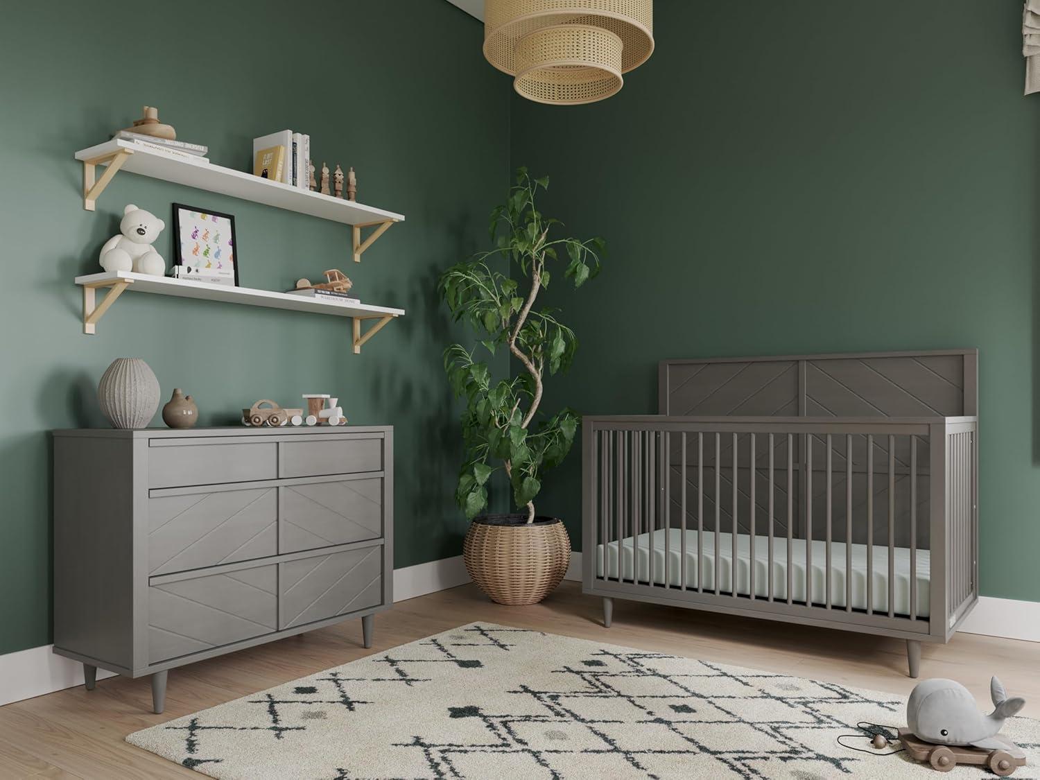 imageChild Craft Surrey Hill 3 Drawer Dresser forNursery or Bedroom Plenty of Storage AntiTip Kit Included to Prevent Tipping NonToxic Baby Safe Finish Toasted ChestnutLunar Gray