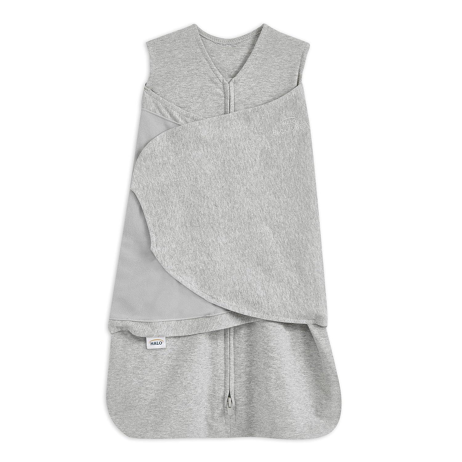 imageHALO 100 Cotton Sleepsack Swaddle 3Way Adjustable Wearable Blanket TOG 15 Baby Blue Newborn 03 MonthsHeather Gray