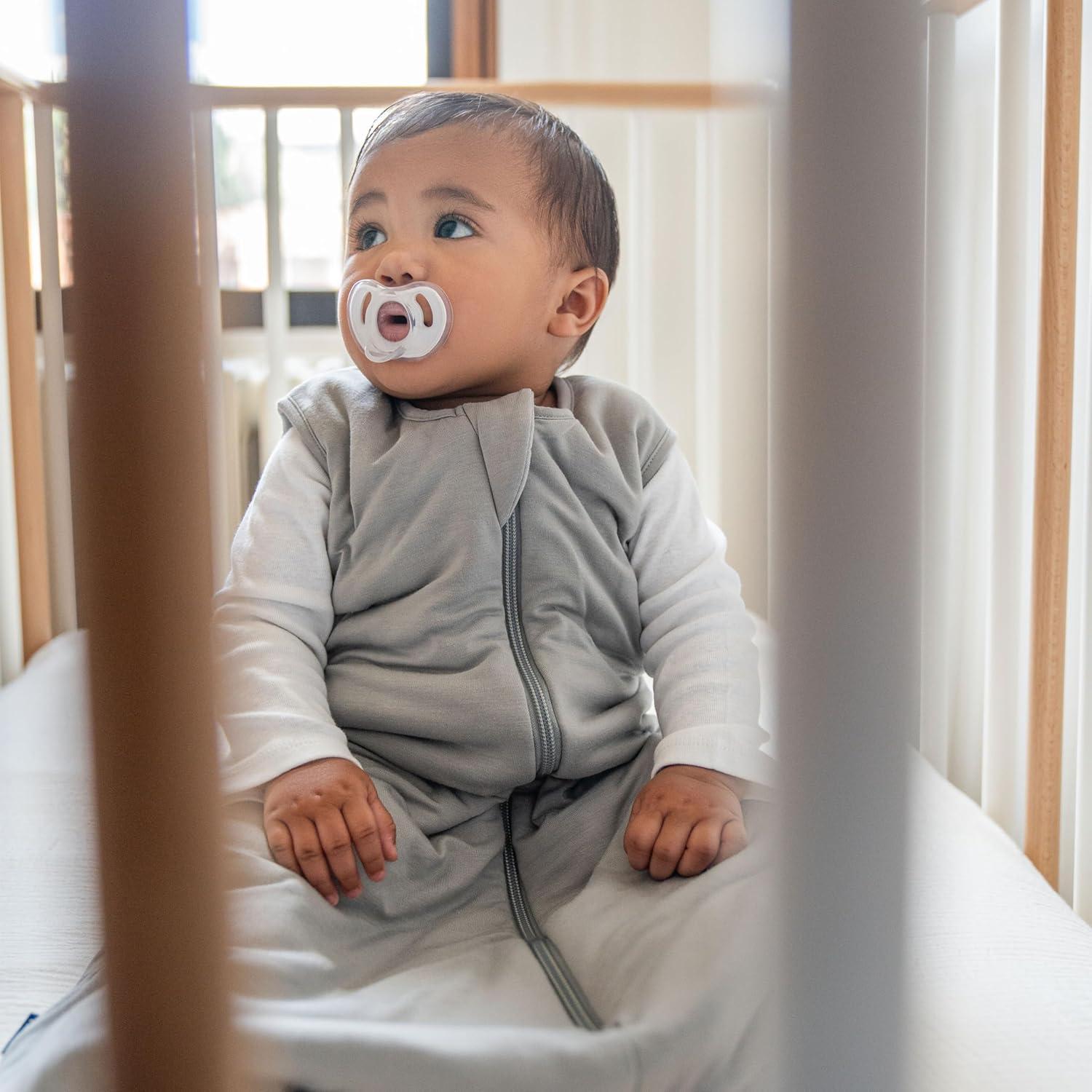 imageHALO SuperSoft Bamboo Wearable Blanket 15 TOG Buttery Soft Plush Baby Sleep Sack for Newborns Infants amp Toddlers HipHealthy Design Machine Washable 612 Months Medium OatStorm Grey