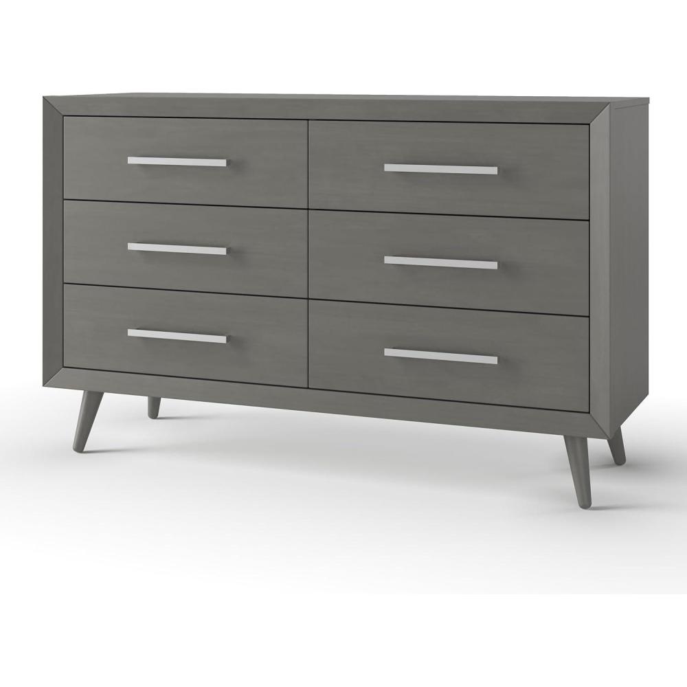 imageChild Craft 6Drawer Cranbrook Double Dresser for Nursery or Bedroom Plenty of Storage AntiTip Kit Included to Prevent Tipping NonToxic Baby Safe Finish Lunar GrayLunar Gray