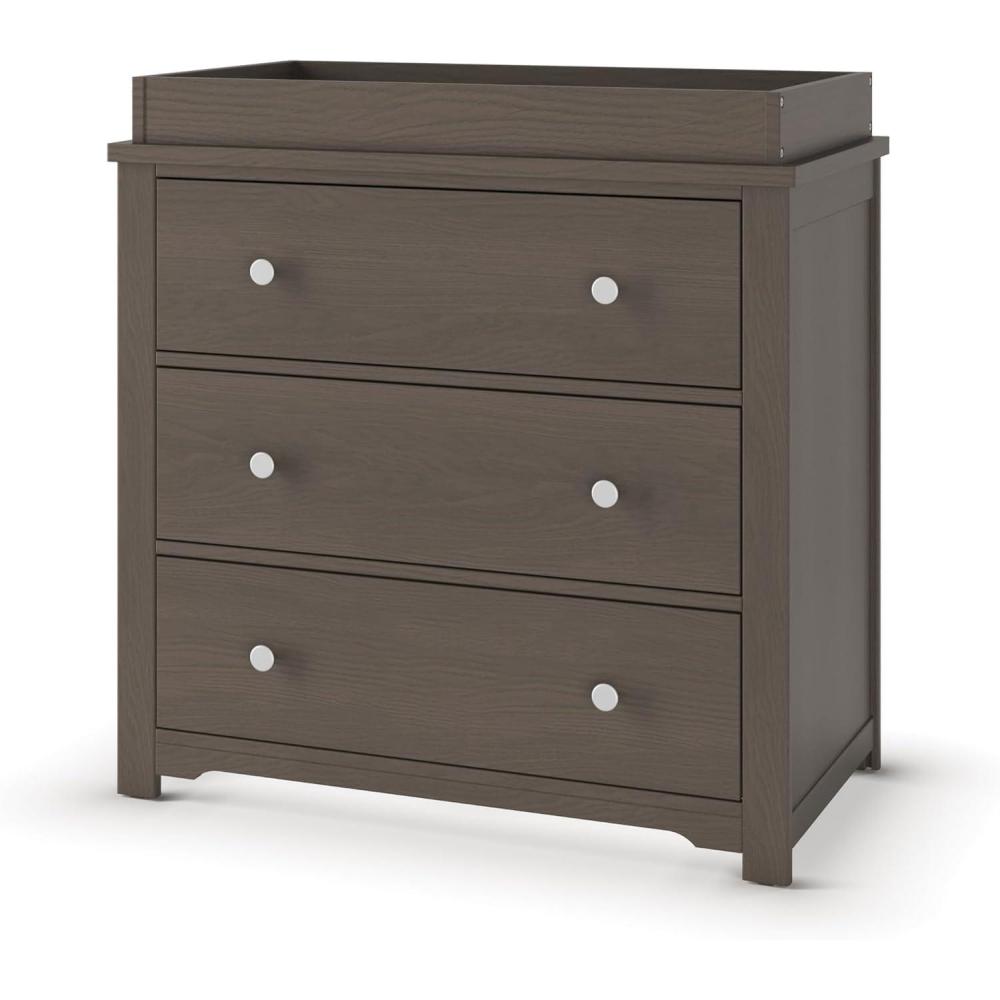 imageChild Craft Harmony 3 Drawer Dresser with Removable Changing Table Topper for Nursery or Bedroom Plenty of Storage AntiTip Kit Included to Prevent Tipping NonToxic Baby Safe Finish Matte WhiteDapper Gray