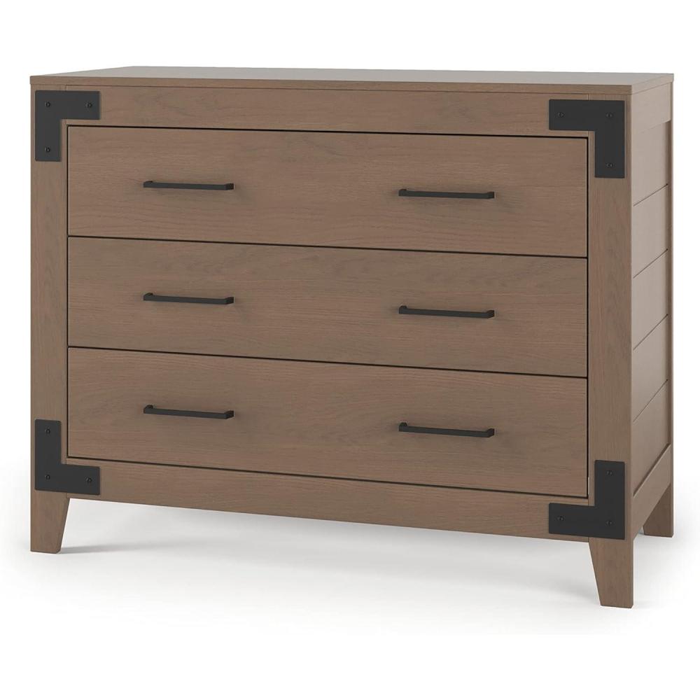 imageChild Craft Lucas 3 Drawer Dresser for Nursery or Bedroom Plenty of Storage AntiTip Kit Included to Prevent Tipping NonToxic Baby Safe Finish NutmegDusty Heather