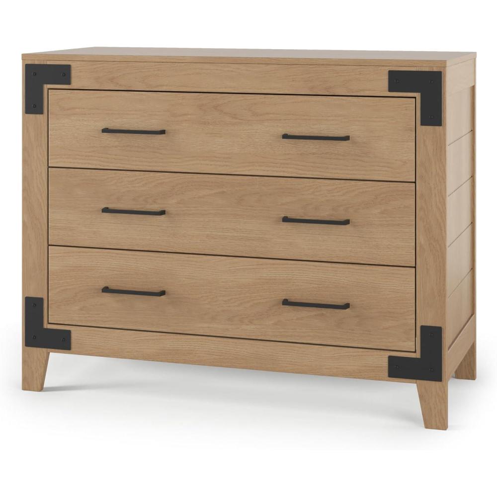imageChild Craft Lucas 3 Drawer Dresser for Nursery or Bedroom Plenty of Storage AntiTip Kit Included to Prevent Tipping NonToxic Baby Safe Finish NutmegNutmeg
