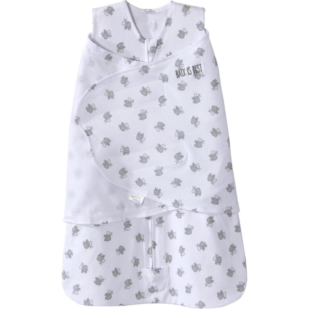 imageHALO 100 Cotton Sleepsack Swaddle 3Way Adjustable Wearable Blanket TOG 15 Baby Blue Newborn 03 MonthsLamb Scribble