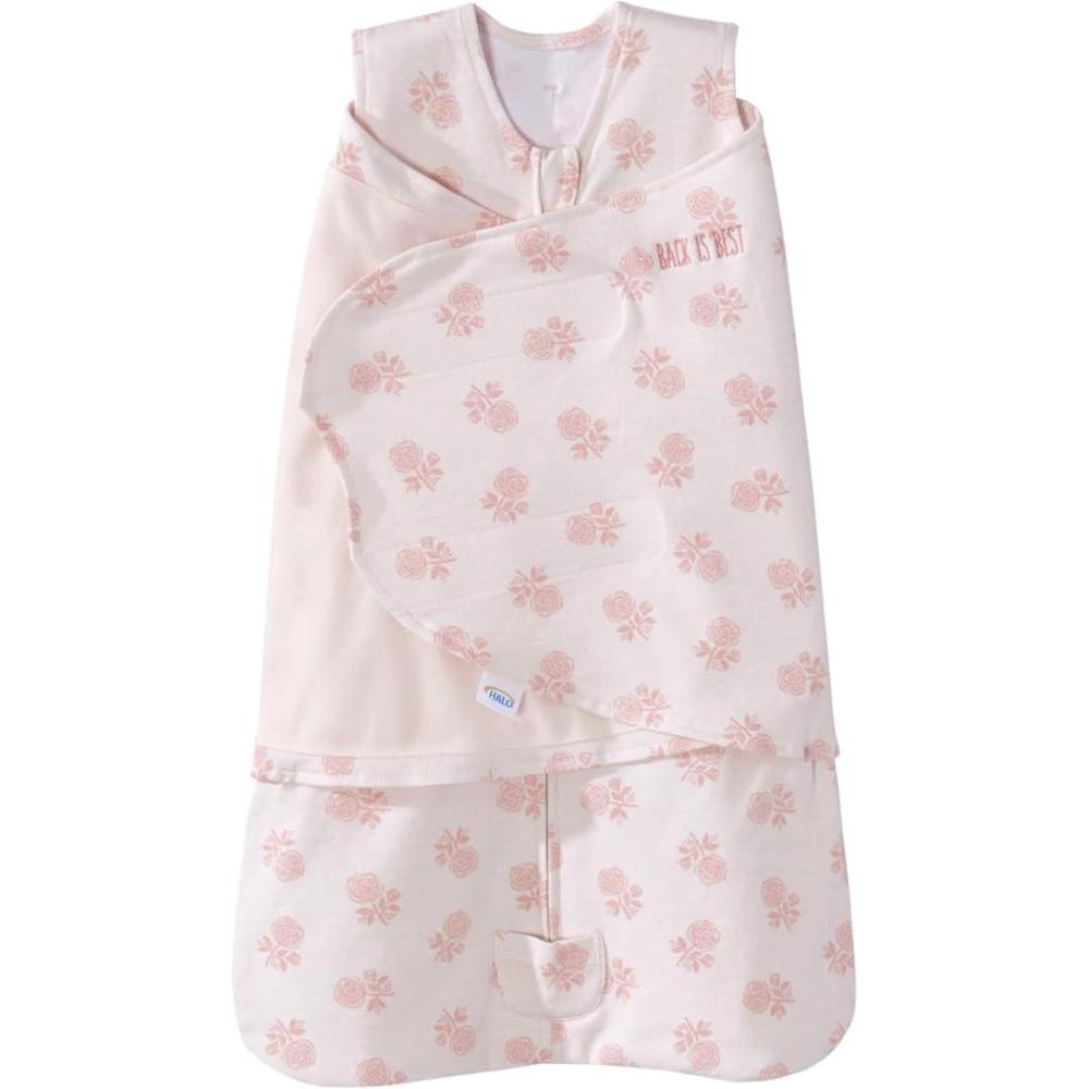 imageHALO 100 Cotton Sleepsack Swaddle 3Way Adjustable Wearable Blanket TOG 15 Baby Blue Newborn 03 MonthsRose Toss Blush
