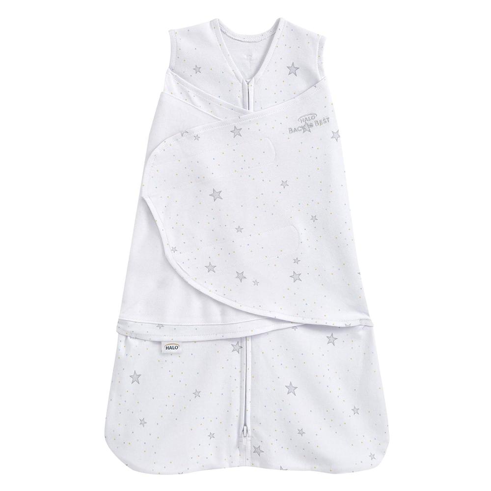 imageHALO 100 Cotton Sleepsack Swaddle 3Way Adjustable Wearable Blanket TOG 15 Baby Blue Newborn 03 MonthsStardust