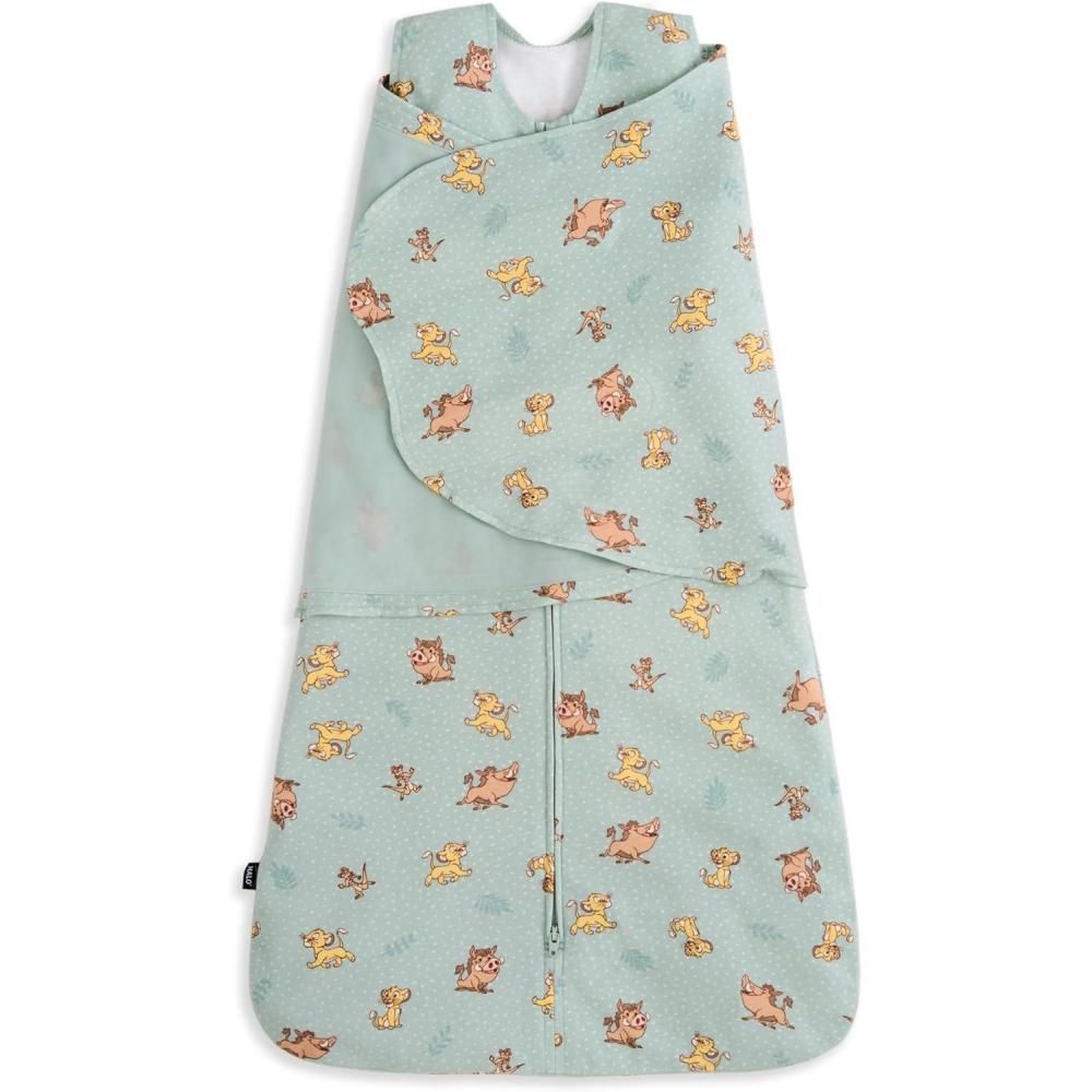 imageHALO Disney Baby 100 Cotton Sleepsack Swaddle 3Way Adjustable Wearable Blanket TOG 15 Winnie Frolic Newborn 03 MonthsLion King Friends