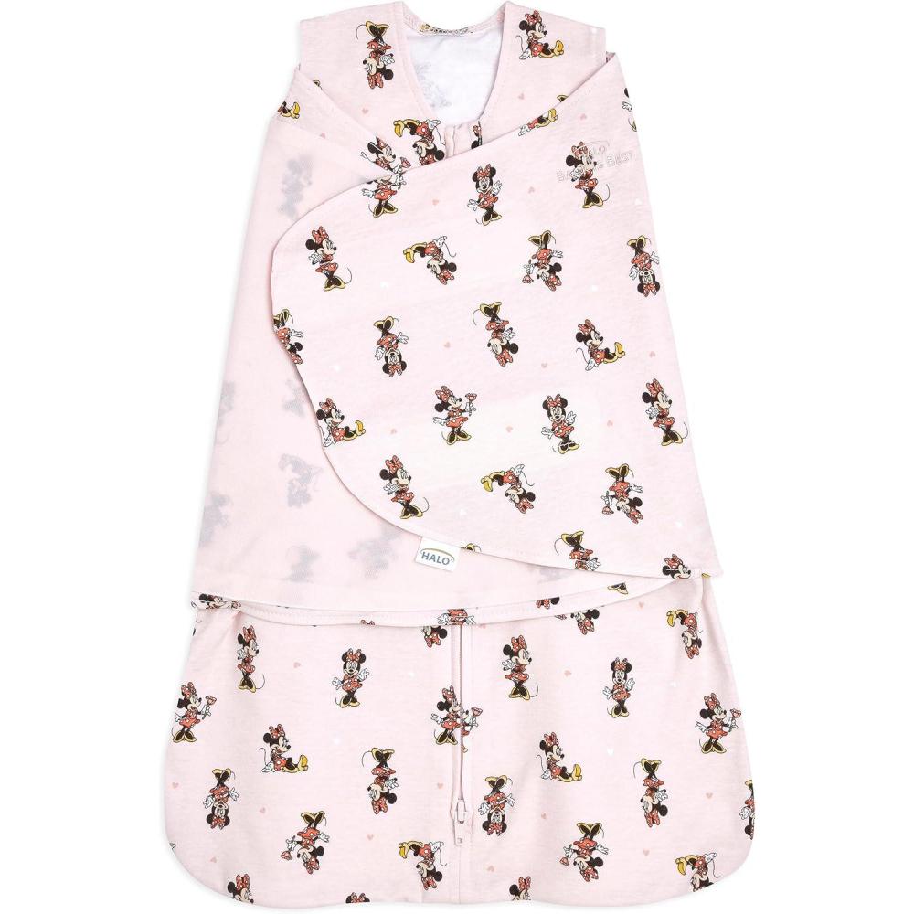 imageHALO Disney Baby 100 Cotton Sleepsack Swaddle 3Way Adjustable Wearable Blanket TOG 15 Winnie Frolic Newborn 03 MonthsMinnie Fun