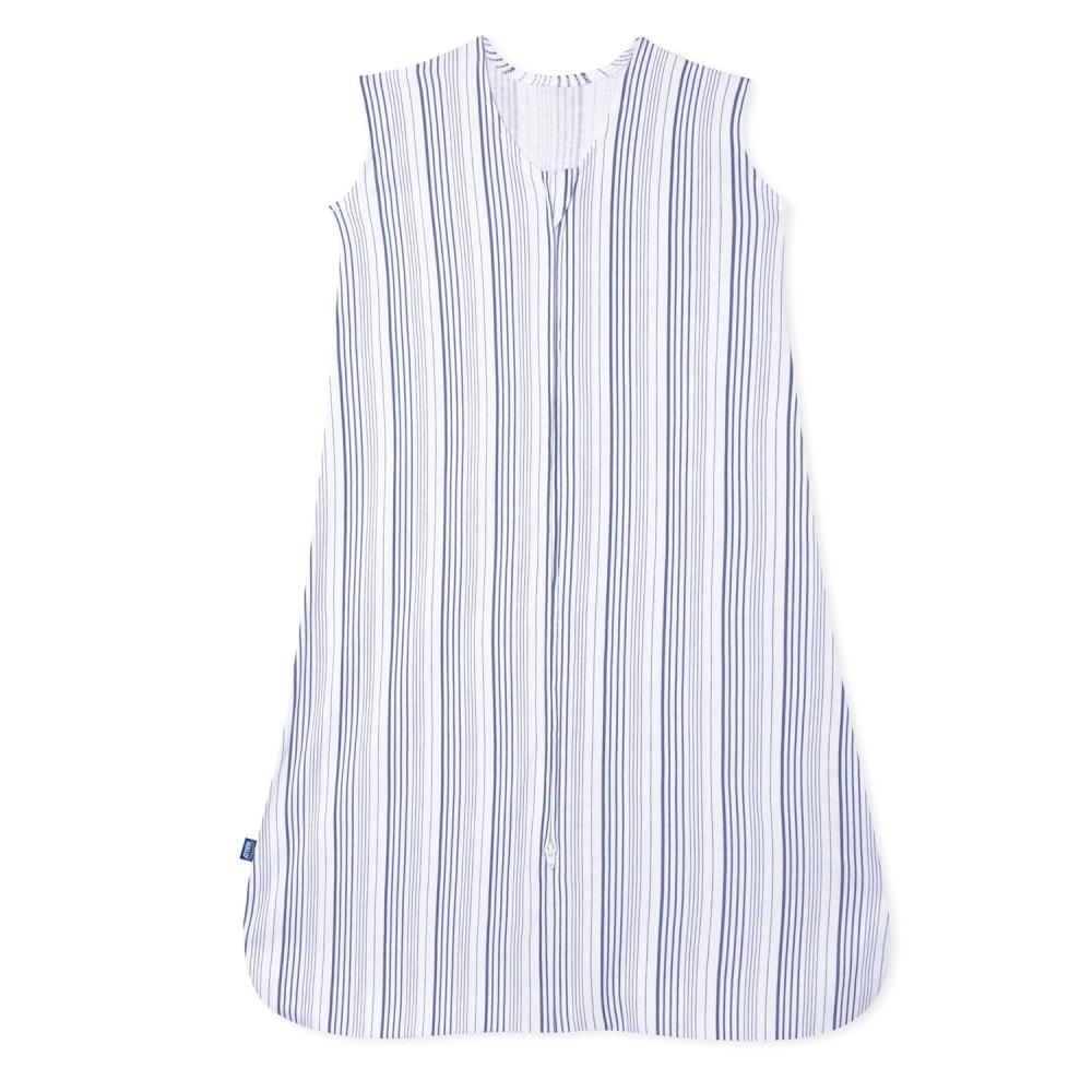 imageHALO SleepSack 100 Cotton Wearable Blanket Swaddle Transition Sleeping Bag TOG 05 Blue Thyme Large 1218 MonthsBlue Stripe