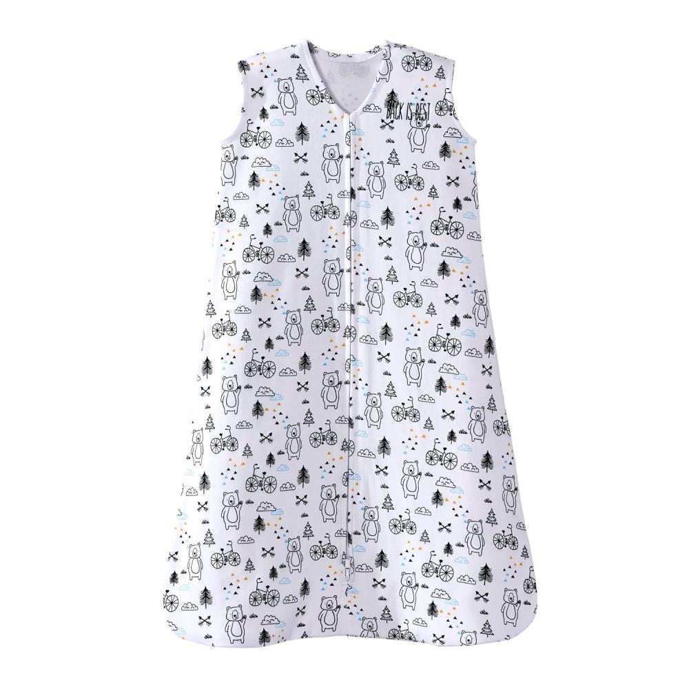 imageHALO SleepSack 100 Cotton Wearable Blanket Swaddle Transition Sleeping Bag TOG 05 Blue Thyme Large 1218 MonthsHuggy Bears