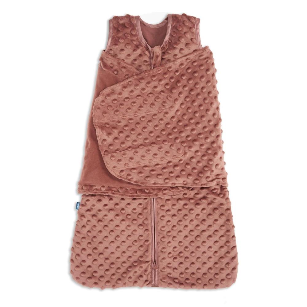 imageHALO Sleepsack Swaddle 3Way Adjustable Swaddle Blanket TOG 30 Velboa Plush Dots Cream Newborn 03 MonthsCedar Plushy Dot