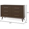 Child Craft 6-Drawer Cranbrook Double Dresser for Nursery or Bedroom, Plenty of Storage, Anti-Tip Kit Included to Prevent Tipping, Non-Toxic, Baby Safe Finish (Lunar Gray)(Toasted Chestnut Brown)