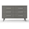 Child Craft 6-Drawer Cranbrook Double Dresser for Nursery or Bedroom, Plenty of Storage, Anti-Tip Kit Included to Prevent Tipping, Non-Toxic, Baby Safe Finish (Lunar Gray)(Lunar Gray)
