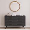 Child Craft 6-Drawer Cranbrook Double Dresser for Nursery or Bedroom, Plenty of Storage, Anti-Tip Kit Included to Prevent Tipping, Non-Toxic, Baby Safe Finish (Lunar Gray)(Ebony Black)