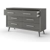 Child Craft 6-Drawer Cranbrook Double Dresser for Nursery or Bedroom, Plenty of Storage, Anti-Tip Kit Included to Prevent Tipping, Non-Toxic, Baby Safe Finish (Lunar Gray)(Lunar Gray)