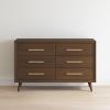 Child Craft 6-Drawer Cranbrook Double Dresser for Nursery or Bedroom, Plenty of Storage, Anti-Tip Kit Included to Prevent Tipping, Non-Toxic, Baby Safe Finish (Lunar Gray)(Toasted Chestnut Brown)