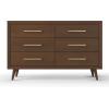 Child Craft 6-Drawer Cranbrook Double Dresser for Nursery or Bedroom, Plenty of Storage, Anti-Tip Kit Included to Prevent Tipping, Non-Toxic, Baby Safe Finish (Lunar Gray)(Toasted Chestnut Brown)
