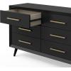 Child Craft 6-Drawer Cranbrook Double Dresser for Nursery or Bedroom, Plenty of Storage, Anti-Tip Kit Included to Prevent Tipping, Non-Toxic, Baby Safe Finish (Lunar Gray)(Ebony Black)