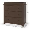 Child Craft Harmony 3 Drawer Dresser with Removable Changing Table Topper for Nursery or Bedroom, Plenty of Storage, Anti-Tip Kit Included to Prevent Tipping, Non-Toxic, Baby Safe Finish (Matte White)(Brushed Truffle)