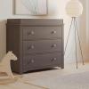 Child Craft Harmony 3 Drawer Dresser with Removable Changing Table Topper for Nursery or Bedroom, Plenty of Storage, Anti-Tip Kit Included to Prevent Tipping, Non-Toxic, Baby Safe Finish (Matte White)(Dapper Gray)