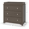 Child Craft Harmony 3 Drawer Dresser with Removable Changing Table Topper for Nursery or Bedroom, Plenty of Storage, Anti-Tip Kit Included to Prevent Tipping, Non-Toxic, Baby Safe Finish (Matte White)(Dapper Gray)