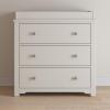 Child Craft Harmony 3 Drawer Dresser with Removable Changing Table Topper for Nursery or Bedroom, Plenty of Storage, Anti-Tip Kit Included to Prevent Tipping, Non-Toxic, Baby Safe Finish (Matte White)(Brushed Cotton)