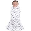 HALO 100% Cotton Sleepsack Swaddle, 3-Way Adjustable Wearable Blanket, TOG 1.5, Baby Blue, Newborn, 0-3 Months(Navy Hedgehog)