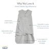 HALO 100% Cotton Sleepsack Swaddle, 3-Way Adjustable Wearable Blanket, TOG 1.5, Baby Blue, Newborn, 0-3 Months(Pink Floral)