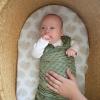 HALO Sleepsack Swaddle, 3-Way Adjustable Swaddle Blanket, TOG 3.0, Velboa Plush Dots, Cream, Newborn, 0-3 Months(Olive Green Plushy Dot)