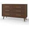 Child Craft 6-Drawer Cranbrook Double Dresser for Nursery or Bedroom, Plenty of Storage, Anti-Tip Kit Included to Prevent Tipping, Non-Toxic, Baby Safe Finish (Lunar Gray)(Toasted Chestnut Brown)