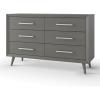 Child Craft 6-Drawer Cranbrook Double Dresser for Nursery or Bedroom, Plenty of Storage, Anti-Tip Kit Included to Prevent Tipping, Non-Toxic, Baby Safe Finish (Lunar Gray)(Lunar Gray)