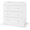Child Craft Harmony 3 Drawer Dresser with Removable Changing Table Topper for Nursery or Bedroom, Plenty of Storage, Anti-Tip Kit Included to Prevent Tipping, Non-Toxic, Baby Safe Finish (Matte White)(White)