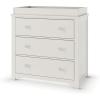 Child Craft Harmony 3 Drawer Dresser with Removable Changing Table Topper for Nursery or Bedroom, Plenty of Storage, Anti-Tip Kit Included to Prevent Tipping, Non-Toxic, Baby Safe Finish (Matte White)(Brushed Cotton)