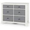 Child Craft Ocean Grove 6 Drawer Dresser for Nursery or Bedroom, Plenty of Storage, Anti-Tip Kit Included to Prevent Tipping, Non-Toxic, Baby Safe Finish (White/Gray)(White / Gray)