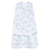 HALO 100% Cotton Sleepsack Swaddle, 3-Way Adjustable Wearable Blanket, TOG 1.5, Baby Blue, Newborn, 0-3 Months(Blue Safari)